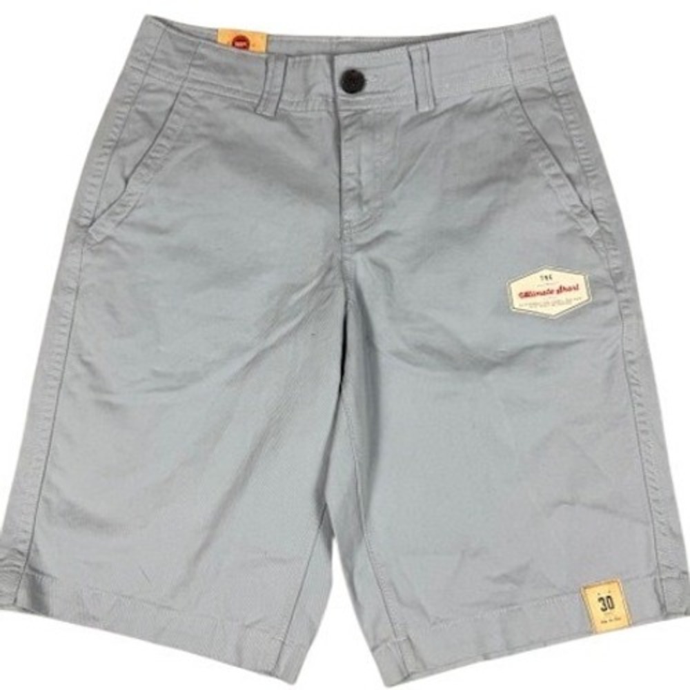 NWT Urban Pipeline Men 30 Flat Front Shorts Light Blue Grey Cotton Twill